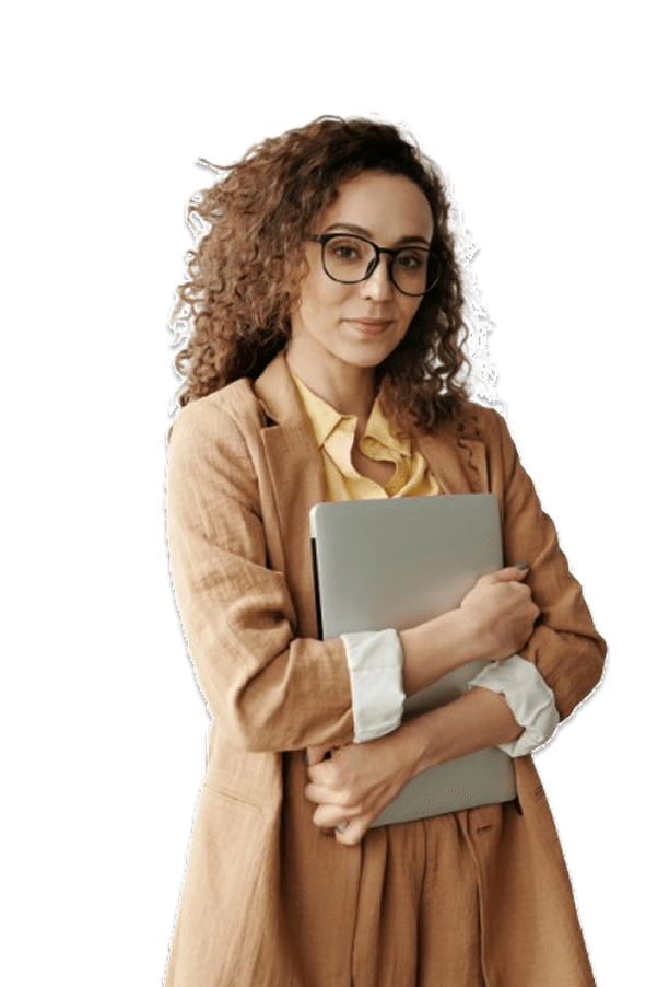 Professional woman prepared for interview